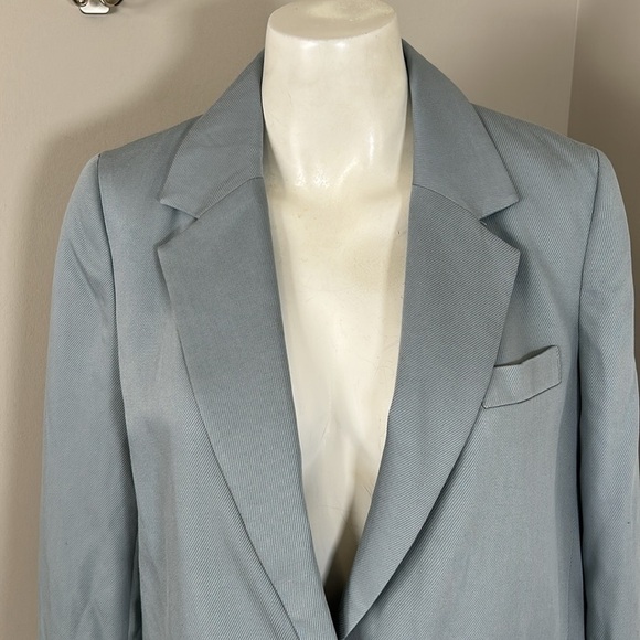 Madewell The Larsen Blazer in Drapeweave Blue Green Jacket Spring Sz M - Picture 5 of 16